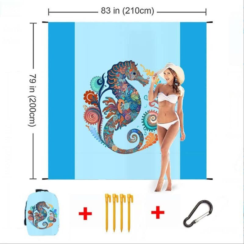 Extra Large Waterproof Beach Blanket – Sand-Free Picnic Mat for Outdoor, Camping & Travel, Portable with Carry Bag, Fits 2-6 People - Image 10