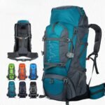 TGpao 80L Hiking Backpack - Waterproof Lightweight Trekking Bag with Air Cushion Straps, Large Capacity Durable Rucksack for Mountaineering/Camping/Travel