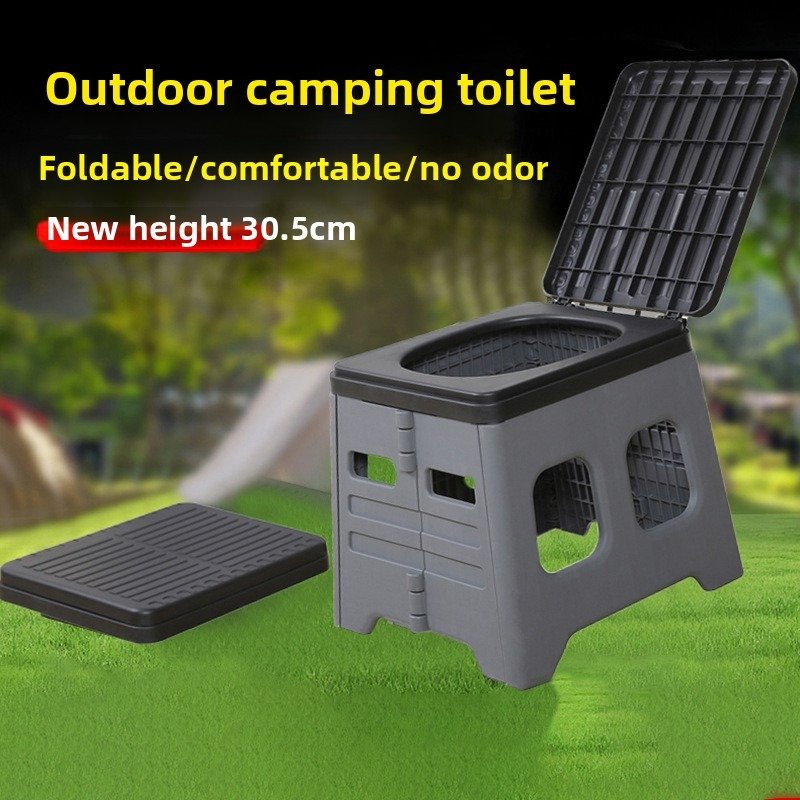Portable Camping Toilet, Foldable Travel Potty for Outdoor Hiking RV Road Trip Emergency, Compact Car Toilet Stool with Waste Bags & Storage Pouch - Image 2