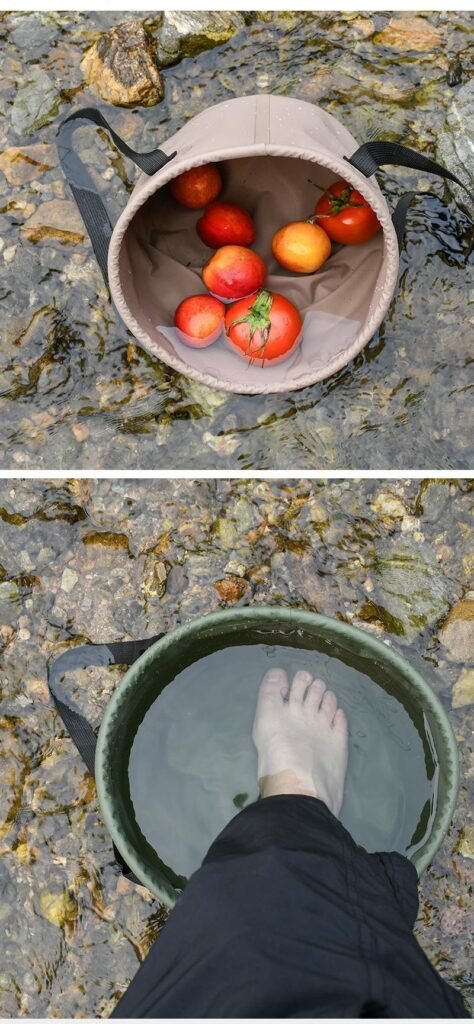 Outdoor Camping Folding Bucket, Portable Collapsible Water Container, Multipurpose Storage Barrel, Car Camping Gear, Foldable Fishing Tackle Box