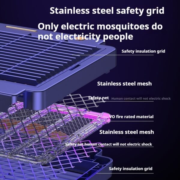 3000V High Voltage Electric Grid and Sticky Trap Dual Mosquito Killing Technology