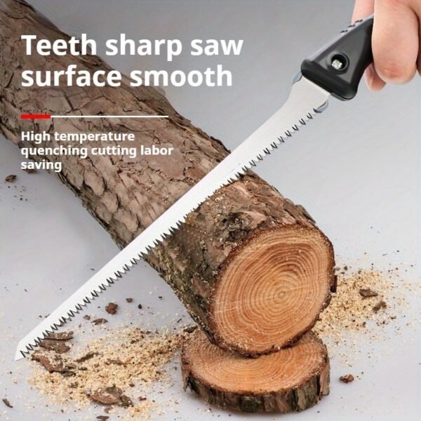 Professional Hand Saw Set - SK5 High Carbon Steel Pruning Saw for Woodworking, Gardening & Camping, Includes Wood Saw + Hacksaw Blade + Folding Pocket Saw (Cut Tree Branches Up to 8)