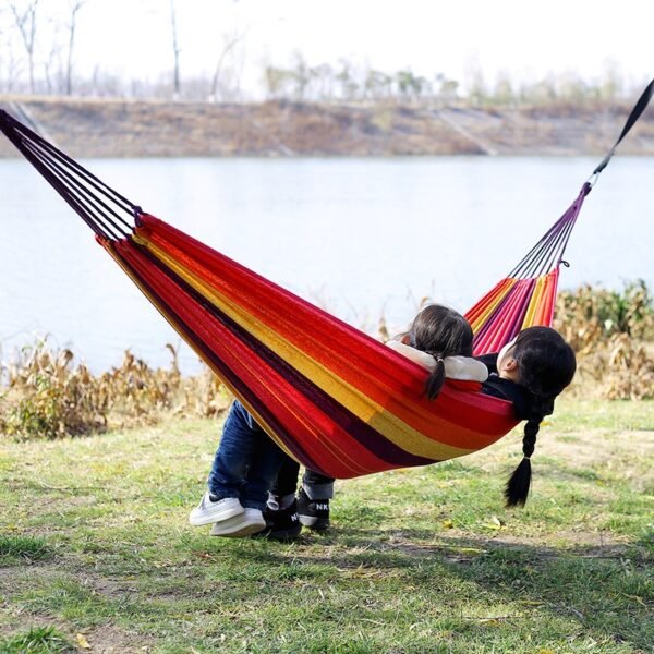 heavy-duty striped hammock