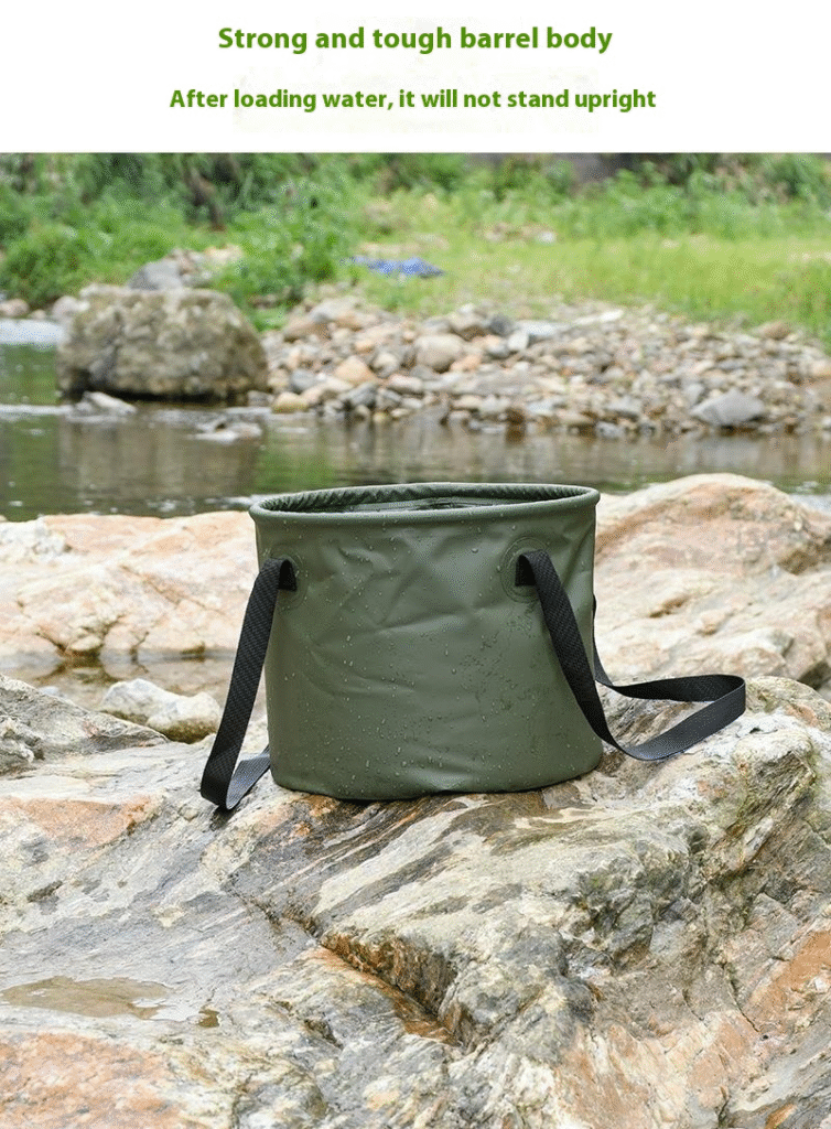 Outdoor Camping Folding Bucket, Portable Collapsible Water Container, Multipurpose Storage Barrel, Car Camping Gear, Foldable Fishing Tackle Box