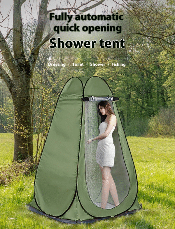 Waterproof folding bath tent with built-in storage