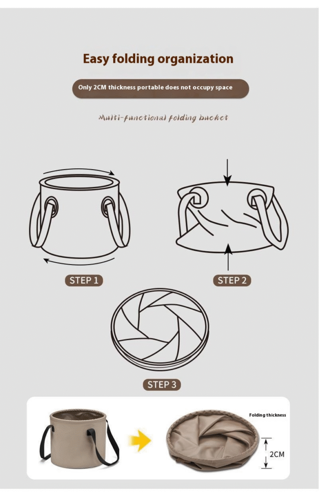 Outdoor Camping Folding Bucket, Portable Collapsible Water Container, Multipurpose Storage Barrel, Car Camping Gear, Foldable Fishing Tackle Box