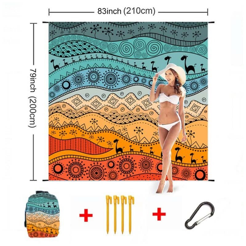 Extra Large Waterproof Beach Blanket – Sand-Free Picnic Mat for Outdoor, Camping & Travel, Portable with Carry Bag, Fits 2-6 People - Image 8
