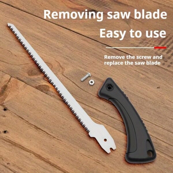 Professional Hand Saw Set - SK5 High Carbon Steel Pruning Saw for Woodworking, Gardening & Camping, Includes Wood Saw + Hacksaw Blade + Folding Pocket Saw (Cut Tree Branches Up to 8)