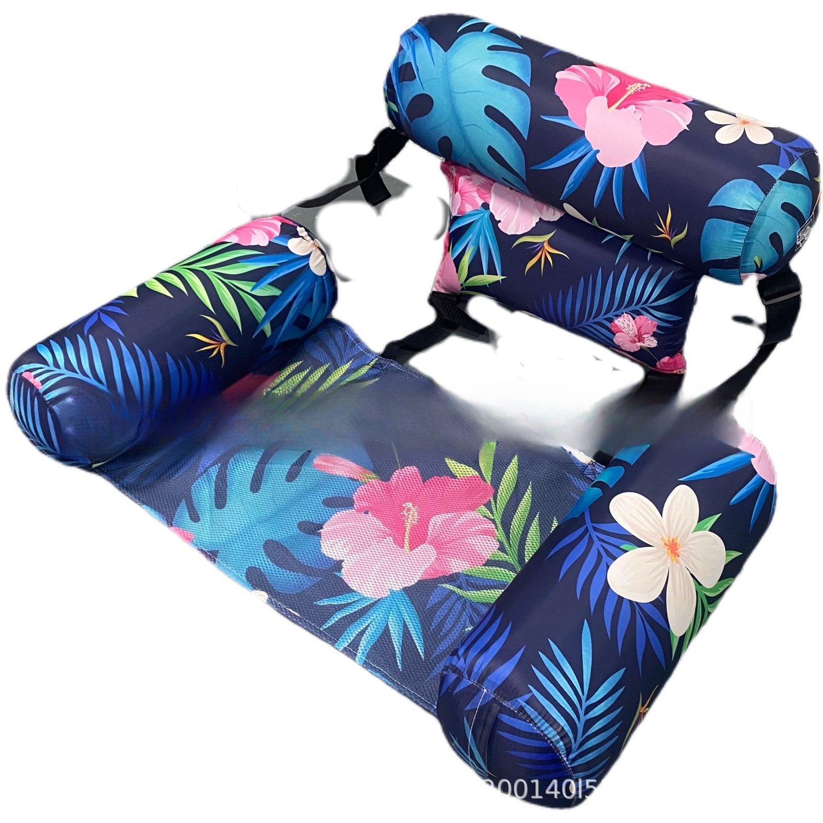 WHF 2-in-1 Inflatable Hammock Chair|Foldable Floating Bed|Portable Pool/Beach/Camping Furniture (Flamingo/Pastel) - Image 4
