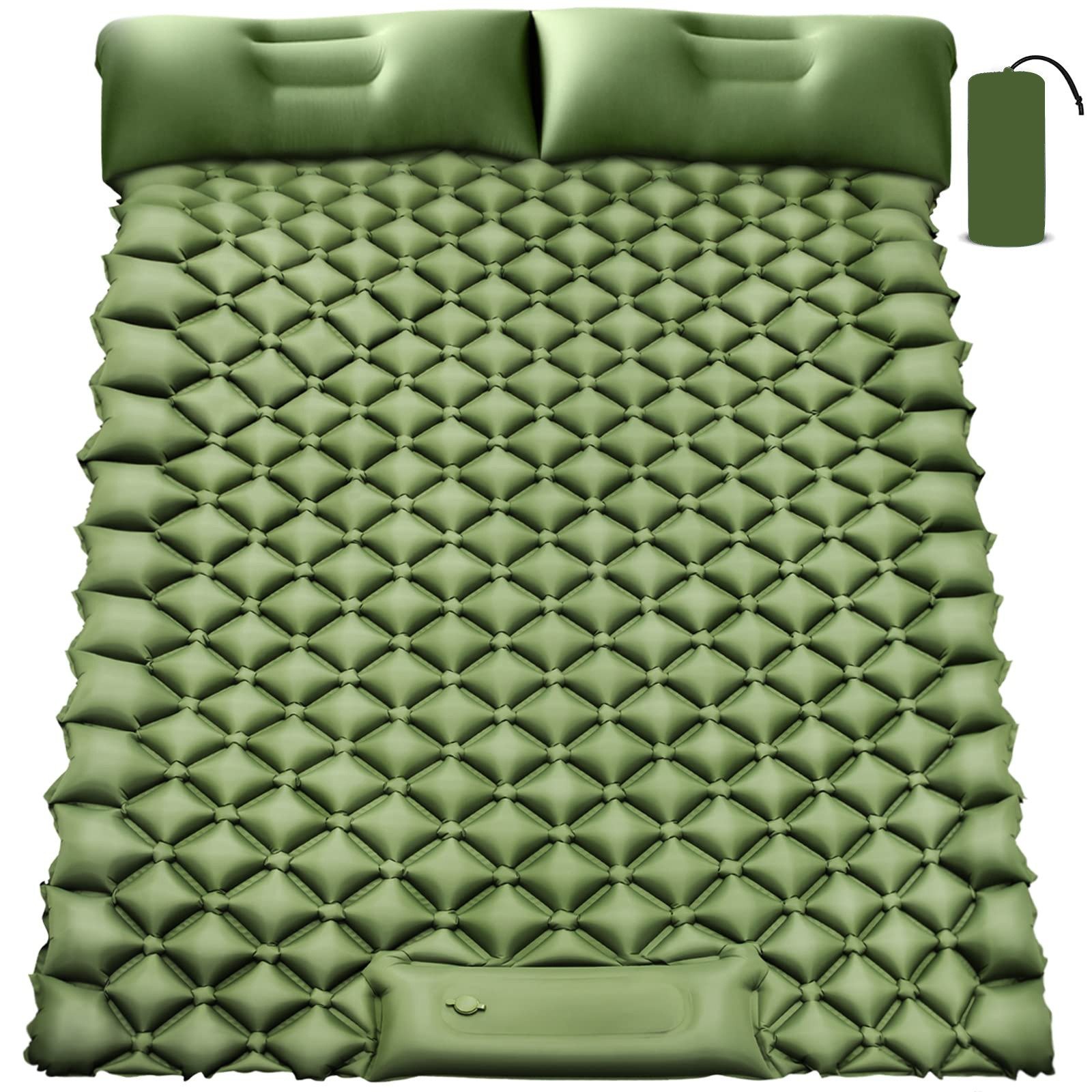 Double Inflatable Camping Mat - 40D Nylon & TPU Composite, Portable Air Mattress for Outdoor Camping, Hiking, Backpacking - Compact & Lightweight - Image 6