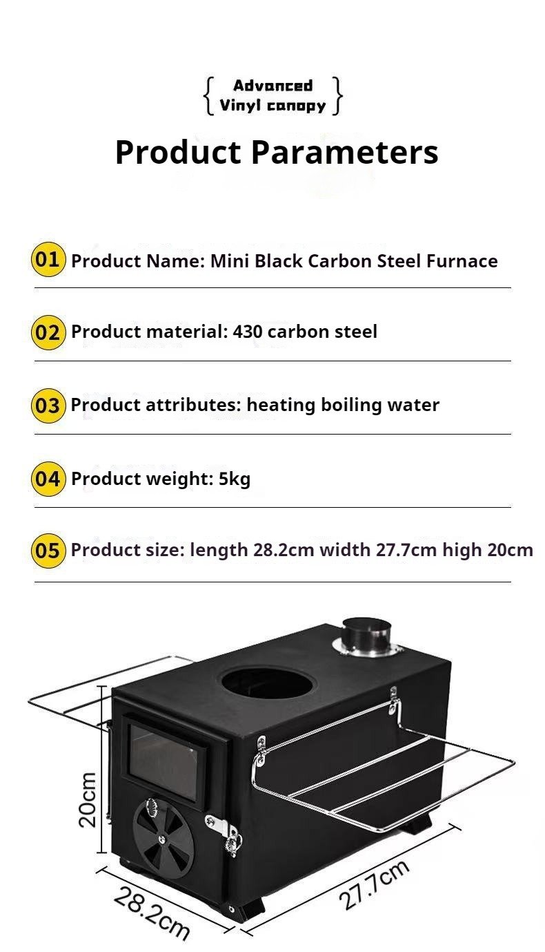 430 stainless steel camping stove with ash rake