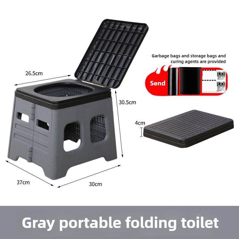 Portable Camping Toilet, Foldable Travel Potty for Outdoor Hiking RV Road Trip Emergency, Compact Car Toilet Stool with Waste Bags & Storage Pouch - Image 7
