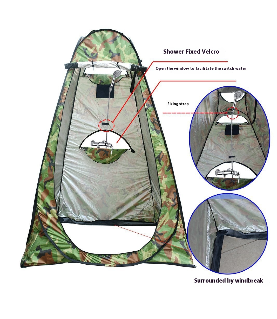 Outdoor Portable Shower Tent - Collapsible Camping Bathing Tent with Toilet Function | Quick Setup for Camping, Travel & Emergency Use