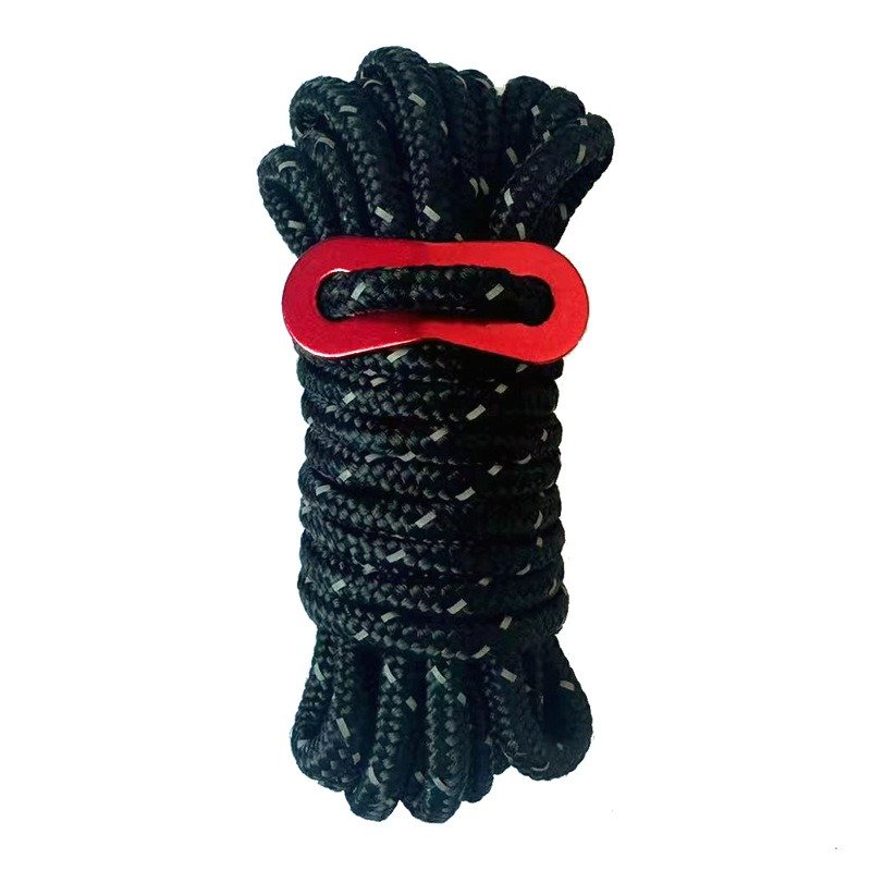 Reflective Tent Guyline Rope – 4mm Heavy-Duty Camping Rope, 16-Strand Braided, 200KG Load Capacity, Adjustable Aluminum Hook, High-Visibility for Outdoor/Backpacking/Tarp - Image 10
