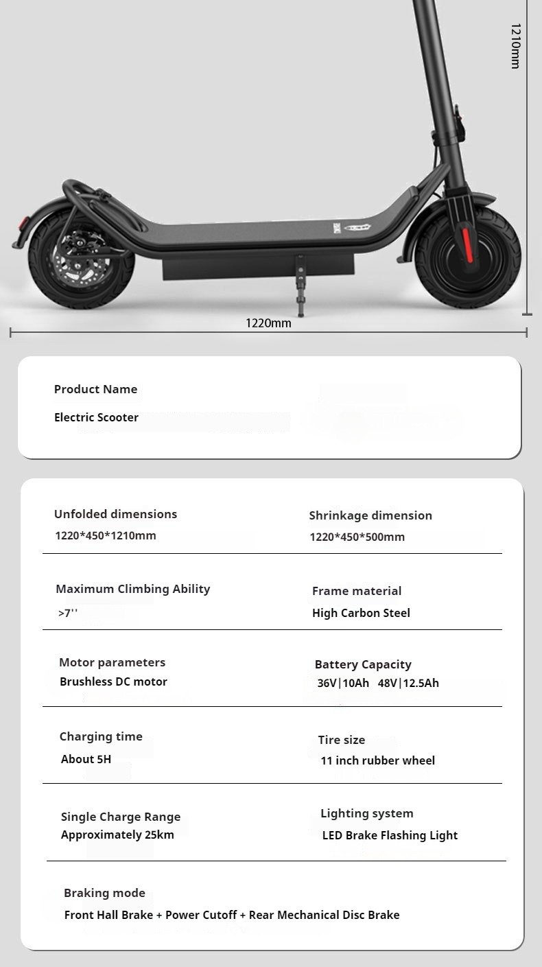 water-resistant electric scooter with LED lights