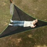 TGpao Portable Triangle Hammock - 60g Mesh, 150kg Capacity, Lightweight (1.2kg) for Camping/Backpacking, with Carrying Bag (280/400cm)