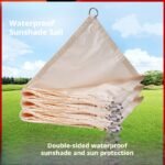 TGpao Beige Shade Sail,UV Block Waterproof Sun Shade Cloth for Patio Garden, Breathable Outdoor Canopy with Reinforced Edges & Metal Grommets