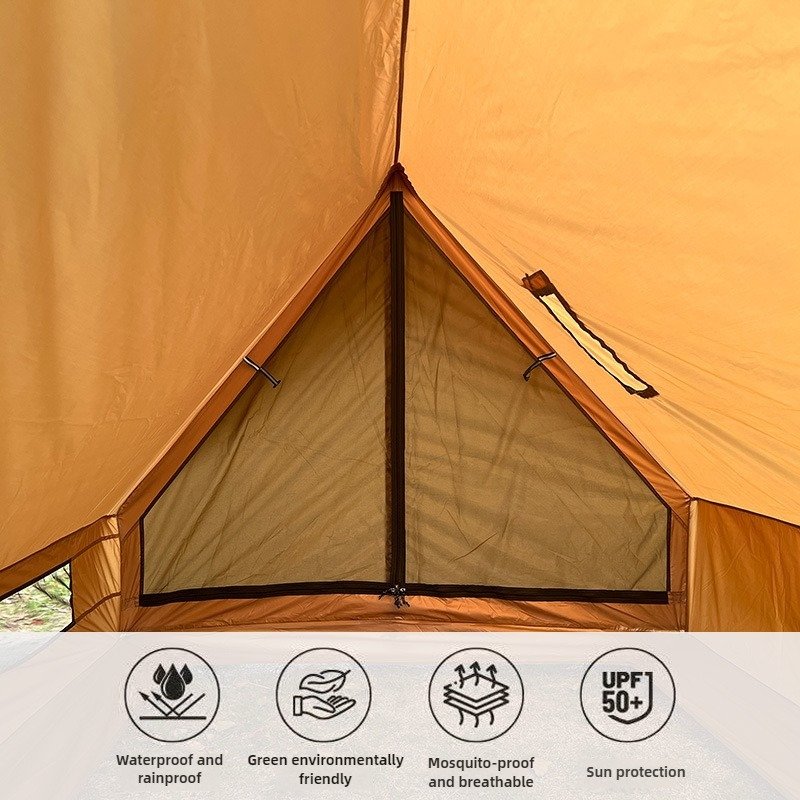 BC Cabin Tent - Lightweight 2-Person Shelter with Stove Jack, Waterproof >3000mm, Retro Camping Tent for Hiking (210×150×125cm) - Image 3