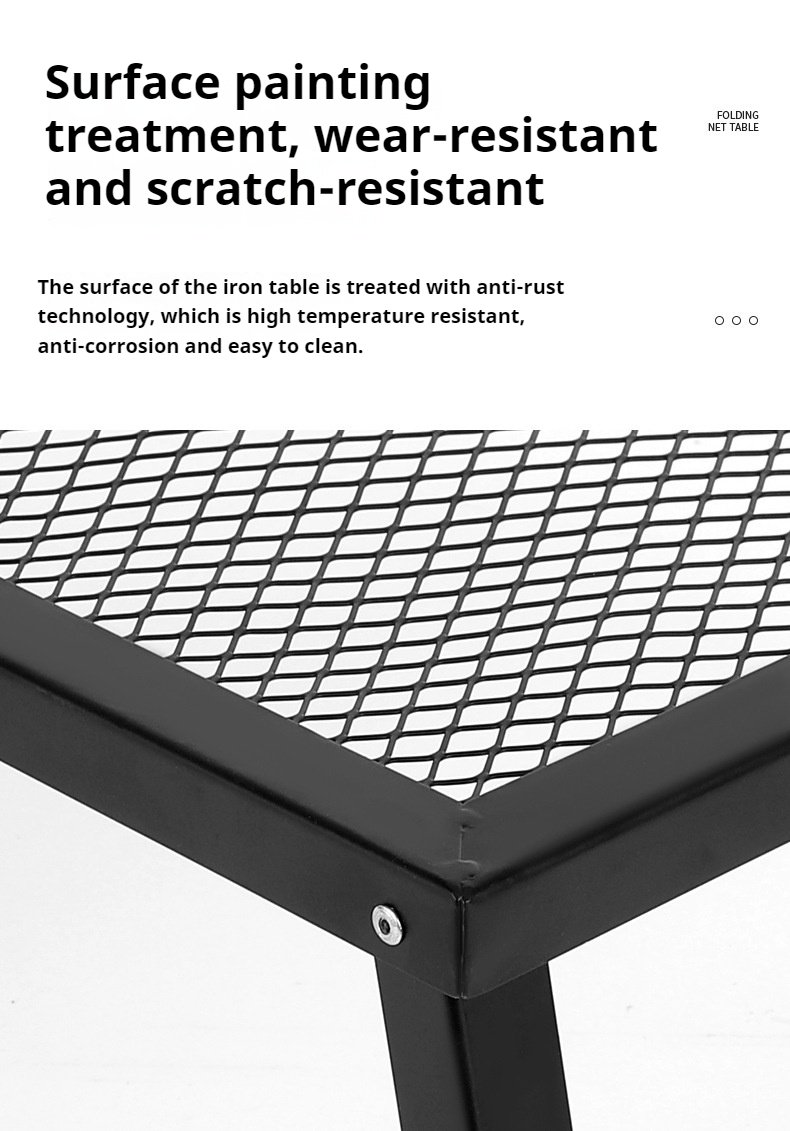 Portable Iron Mesh Folding Table