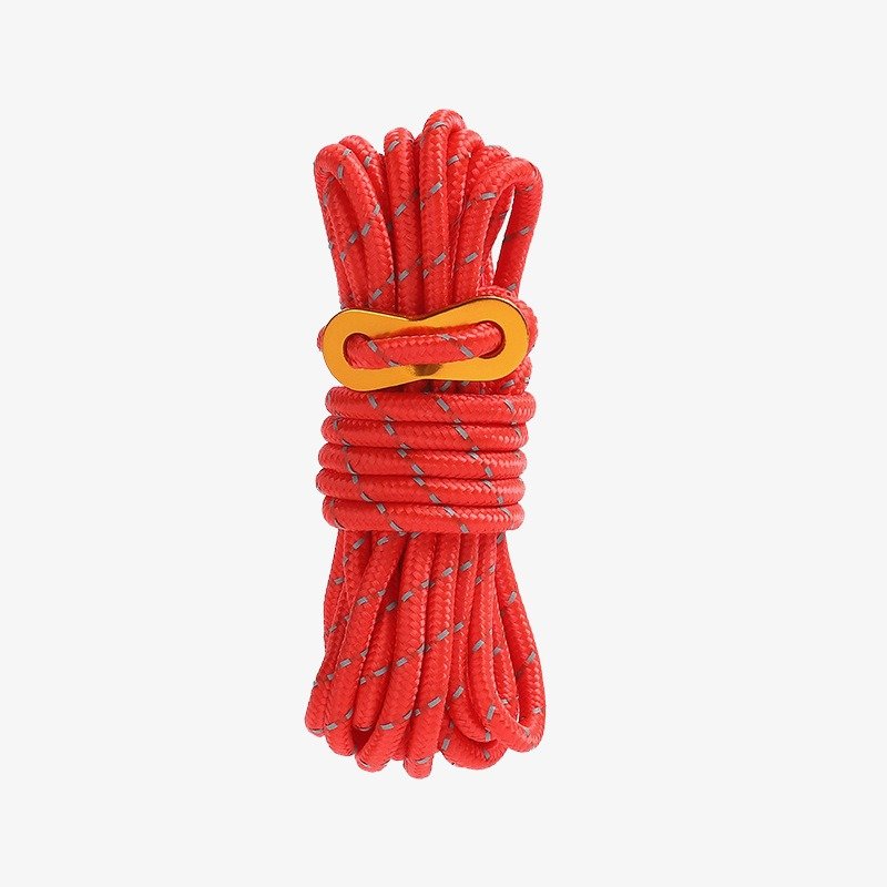 Reflective Tent Guyline Rope – 4mm Heavy-Duty Camping Rope, 16-Strand Braided, 200KG Load Capacity, Adjustable Aluminum Hook, High-Visibility for Outdoor/Backpacking/Tarp - Image 4