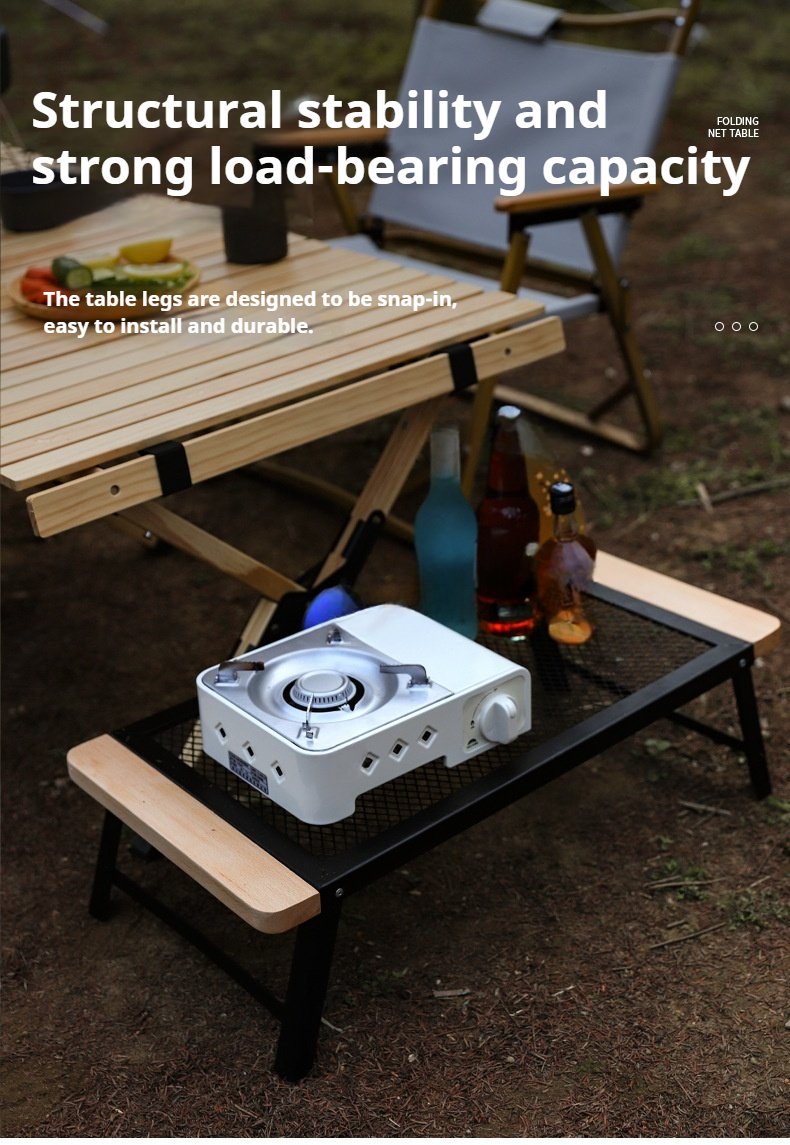 Portable Iron Mesh Folding Table