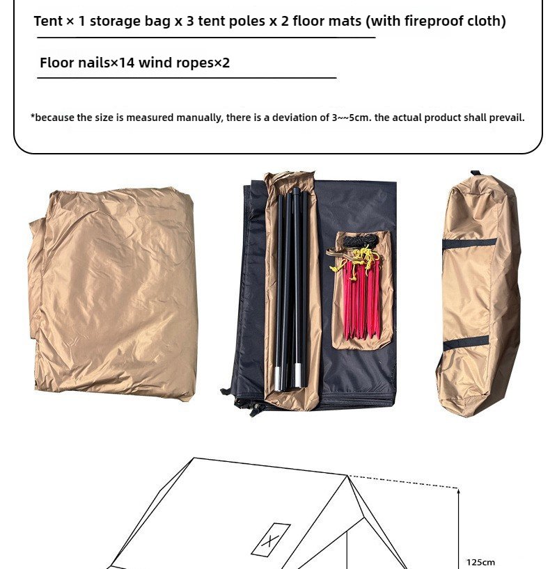 Waterproof Trekking Tent with Chimney Retro Design Camping Shelter