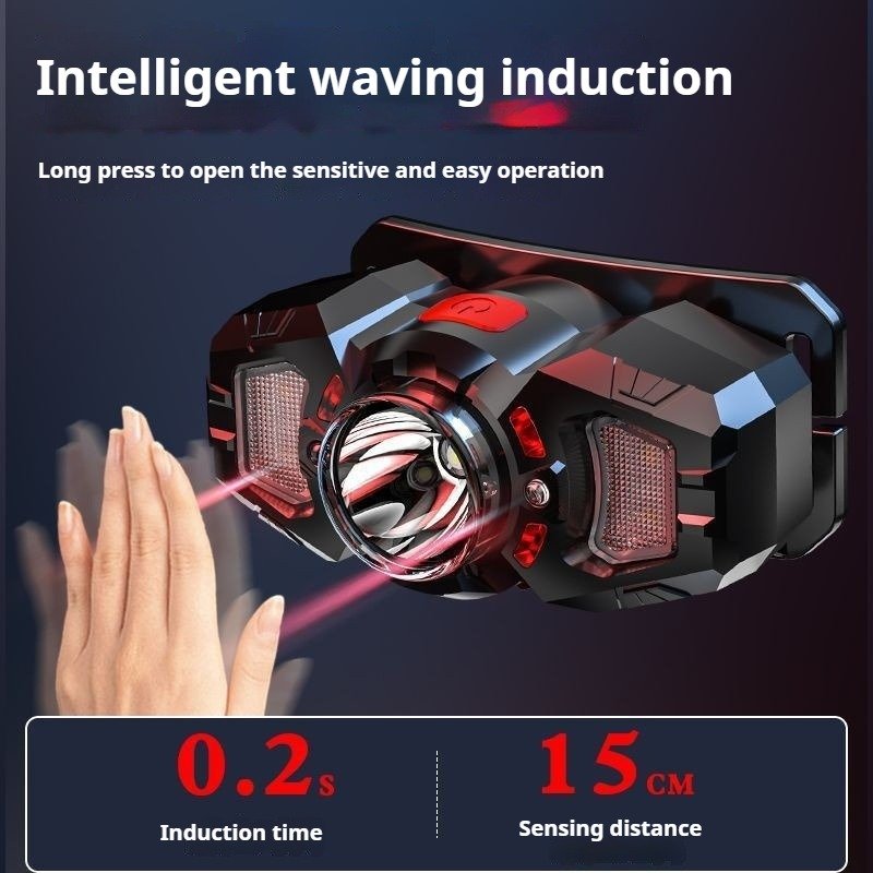 Headlamp Flashlight, Lumen Ultra-Light Bright LED Rechargeable Headlight with White Red Light, 2-Pack Waterproof Motion Sensor Head Lamp,8 Modes for Outdoor Camping Running Hiking Fishing - Image 2