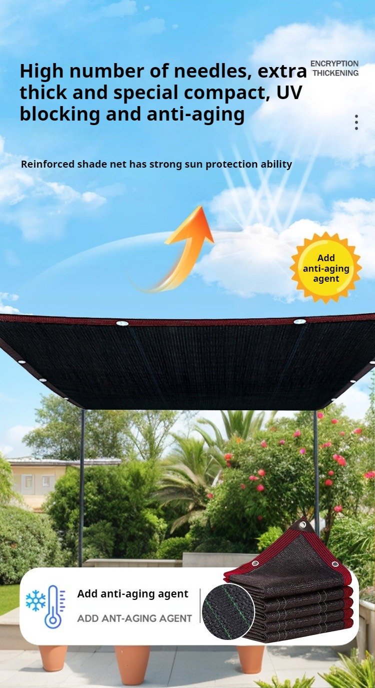 Heavy-duty black shade cloth for balcony plants