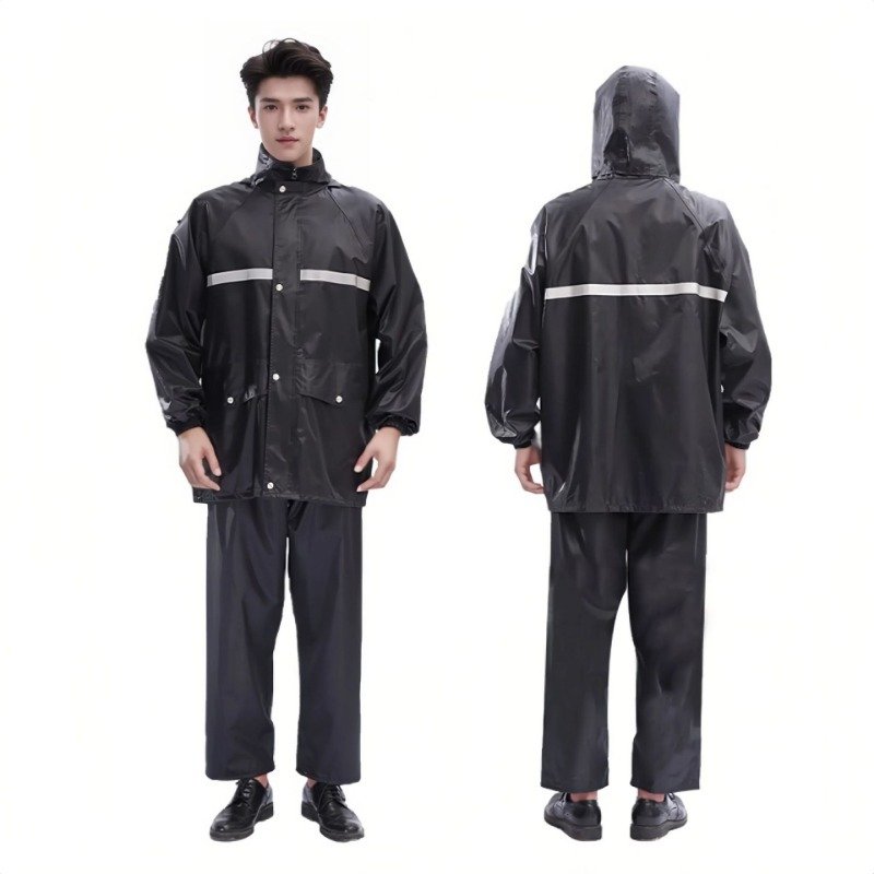 high visibility motorcycle rain suit for delivery riders