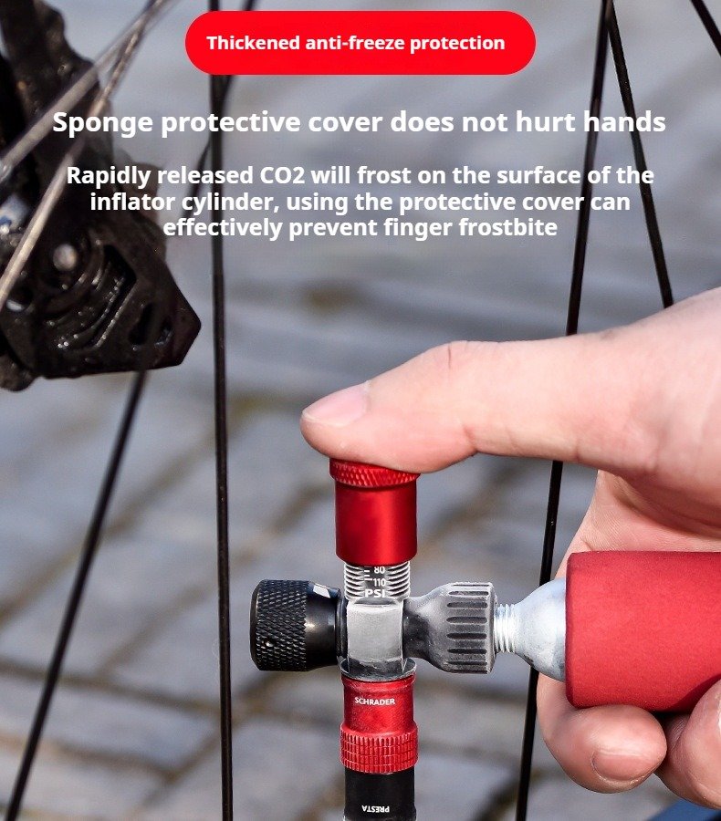 compact cycling inflation kit with foam sleeve