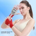 TGpao Cycling Gloves Women Half Finger - Breathable Sports Gloves with Anti-Slip Silicone Palm for Biking, Gym & Fishing (Black/White/Red/Blue/Yellow, L Size)