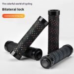 TGpao Mountain Bike Grips - Dual-Locking Anti-Slip Handlebar Grips with PU Cushion (5.1", 0.09 lbs/pair) for Road/MTB Bicycles (Black-Green/Black-Orange)