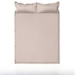 TGpao Self-Inflating Camping Mat - 1.2"/2" Thick Portable Air Mattress with Pillow for Outdoor, Hiking & Travel (Single/Double Size, Quicksand Gold)