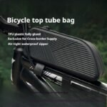 TGpao Waterproof Bike Top Tube Bag for Mountain Bikes, Large Capacity Front Triangle Storage Pouch with Reflective Stripes, Protect Your Phone, Money and Other Valuable Items