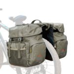 TGpao bicycle saddle bags rear rack with Reflective Stripes , 50L waterproof panniers bike bags for MTB/E-Bike  (Black/Gray/Army Green/Camo, 3lbs）