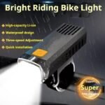 TGpao Rechargeable Bike Light, Super Bright IP33 Waterproof, 3-Level Adjustable with Type-C, Quick Release for Mountain/Road Bikes