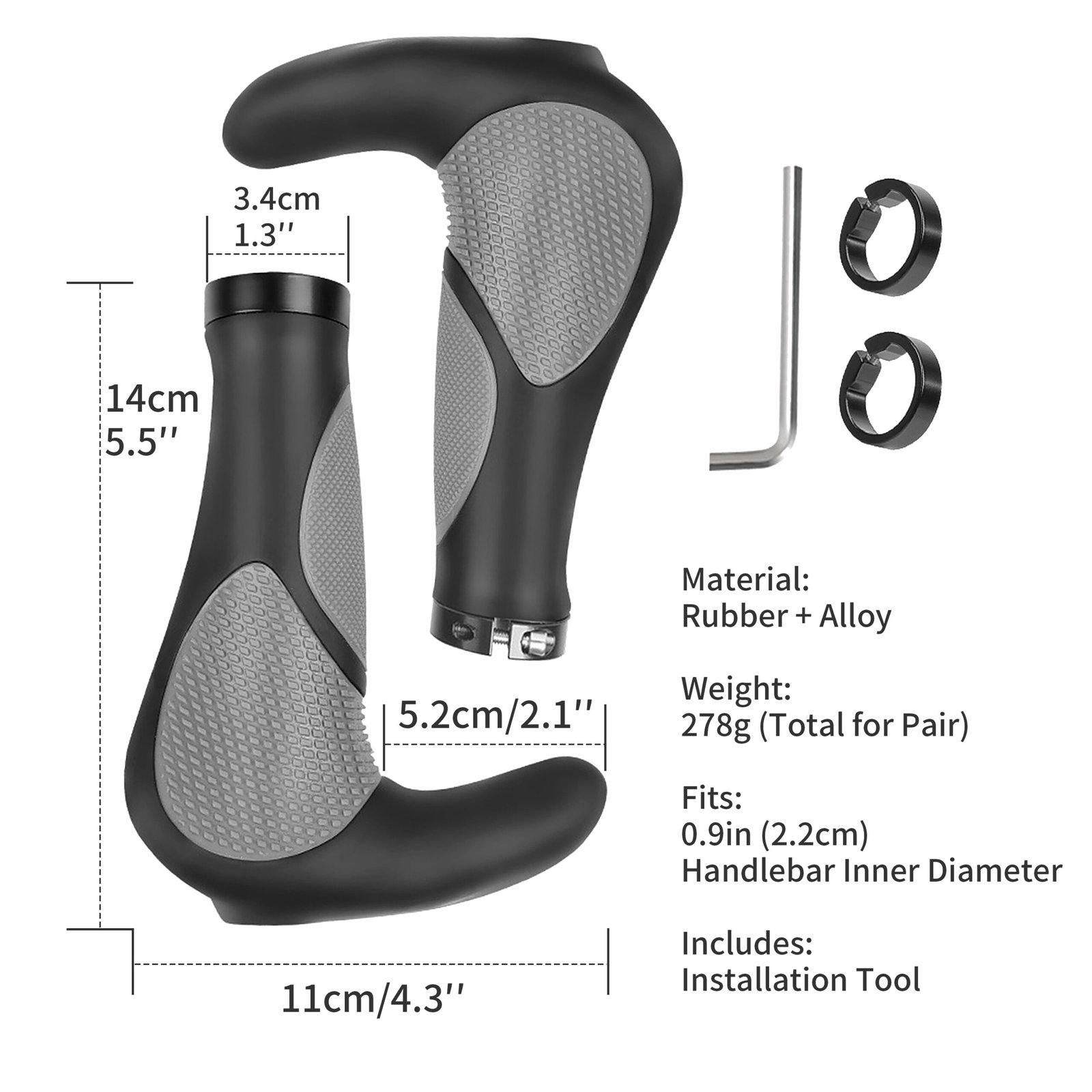 Material: Shock-resistant gel TPR rubber, aluminum alloy, included installation tools, can be installed immediately after purchase