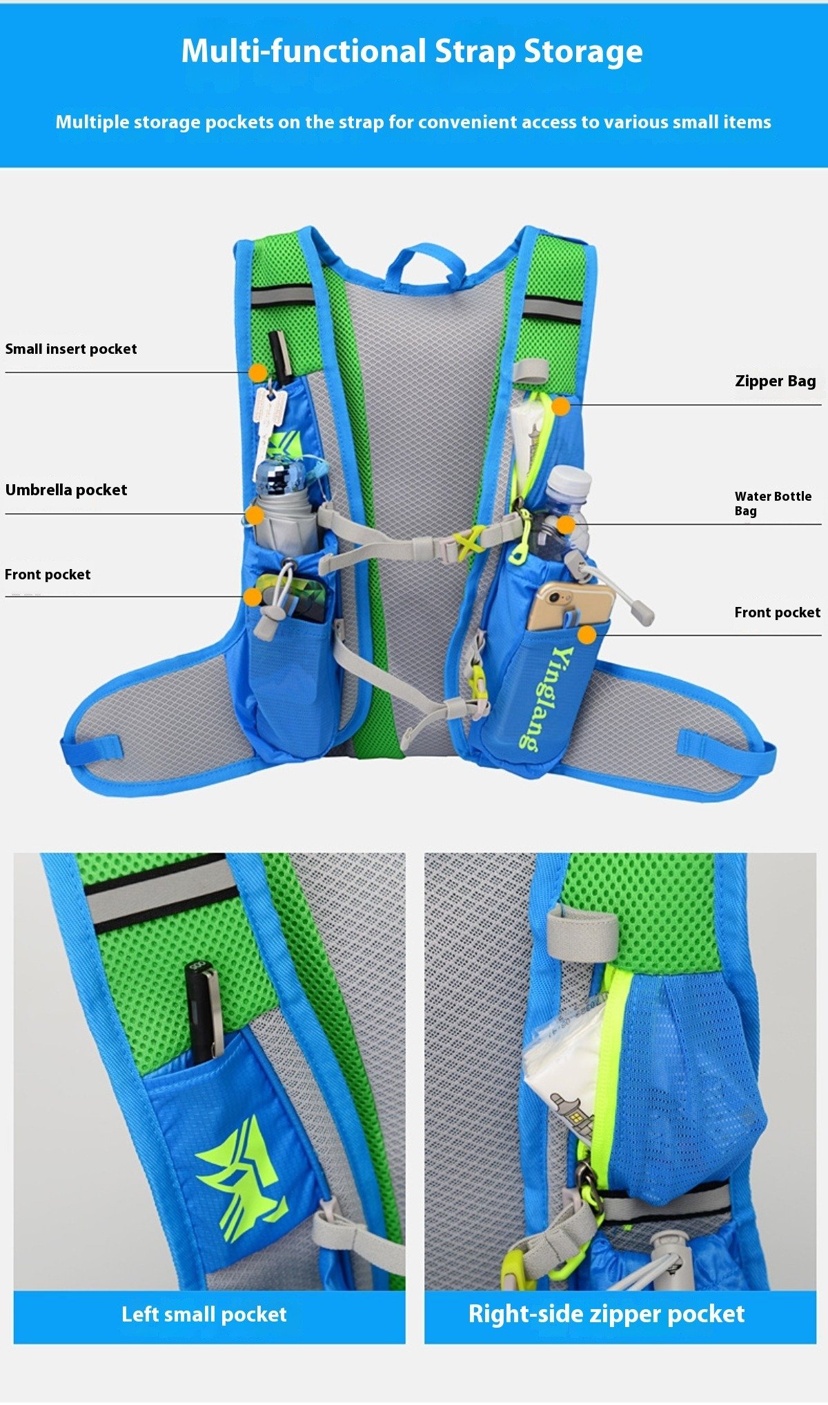 hydration backpack vest straps