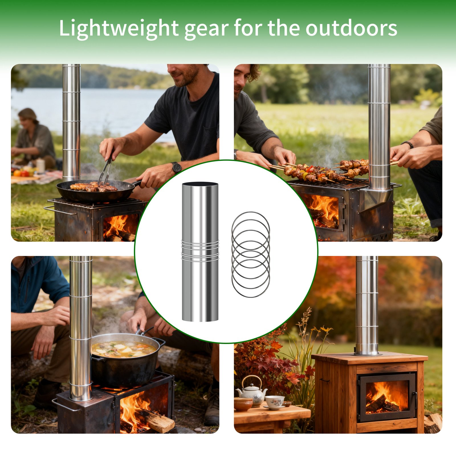 79 inch foldable titanium foil stove pipe