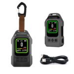 TGpao Carbon Monoxide Detector 0-1000ppm 4-in-1 Gas Monitor, with Thermometer Hygrometer & Flashlight, Type-C Charging Magnetic Base