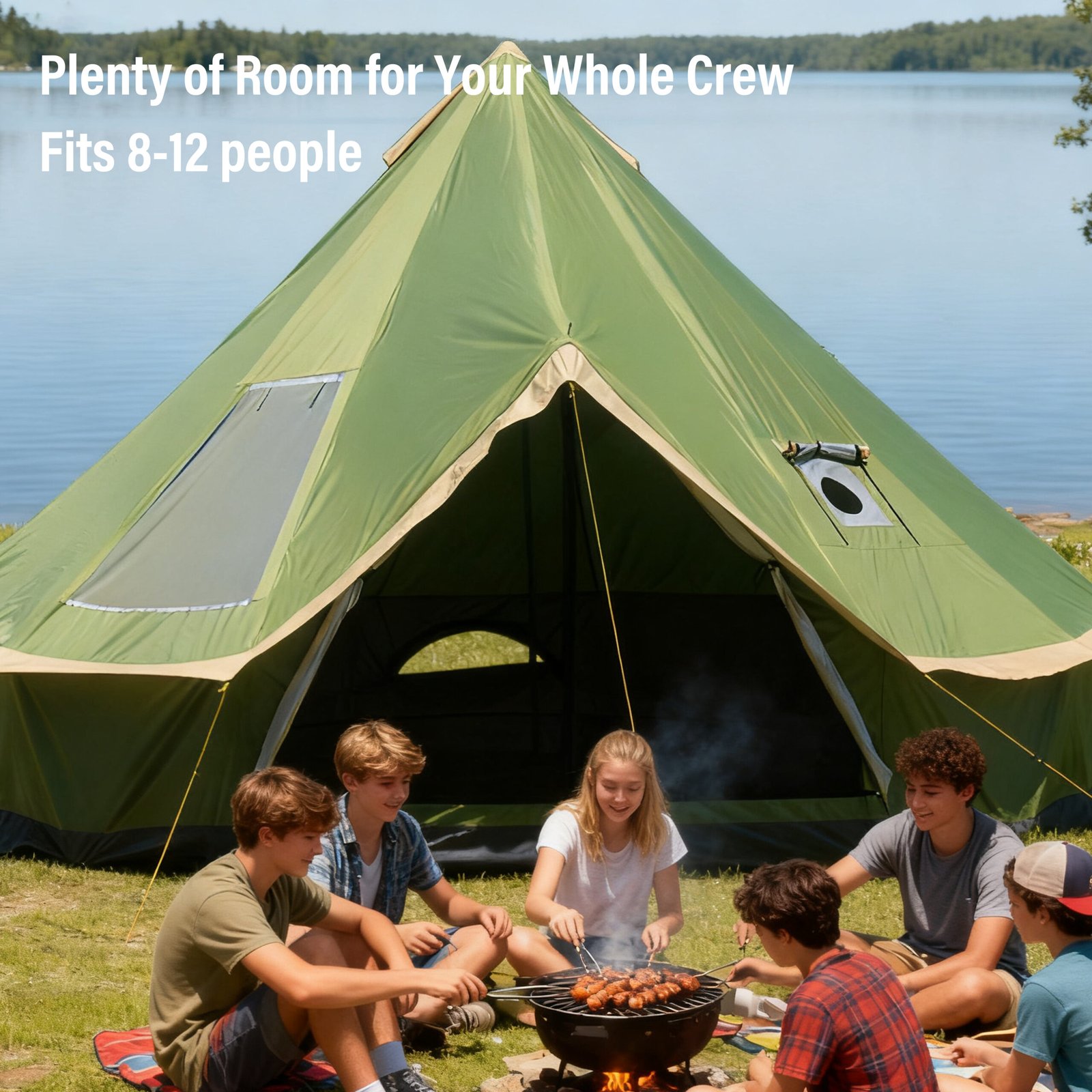 8-12 person Mongolian ger tent with chimney