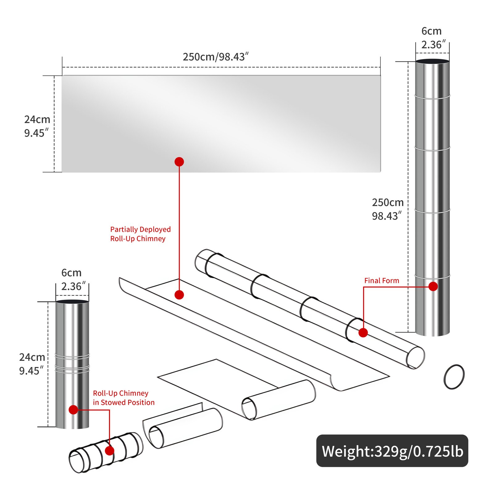 0.1mm titanium stove ventilation pipe