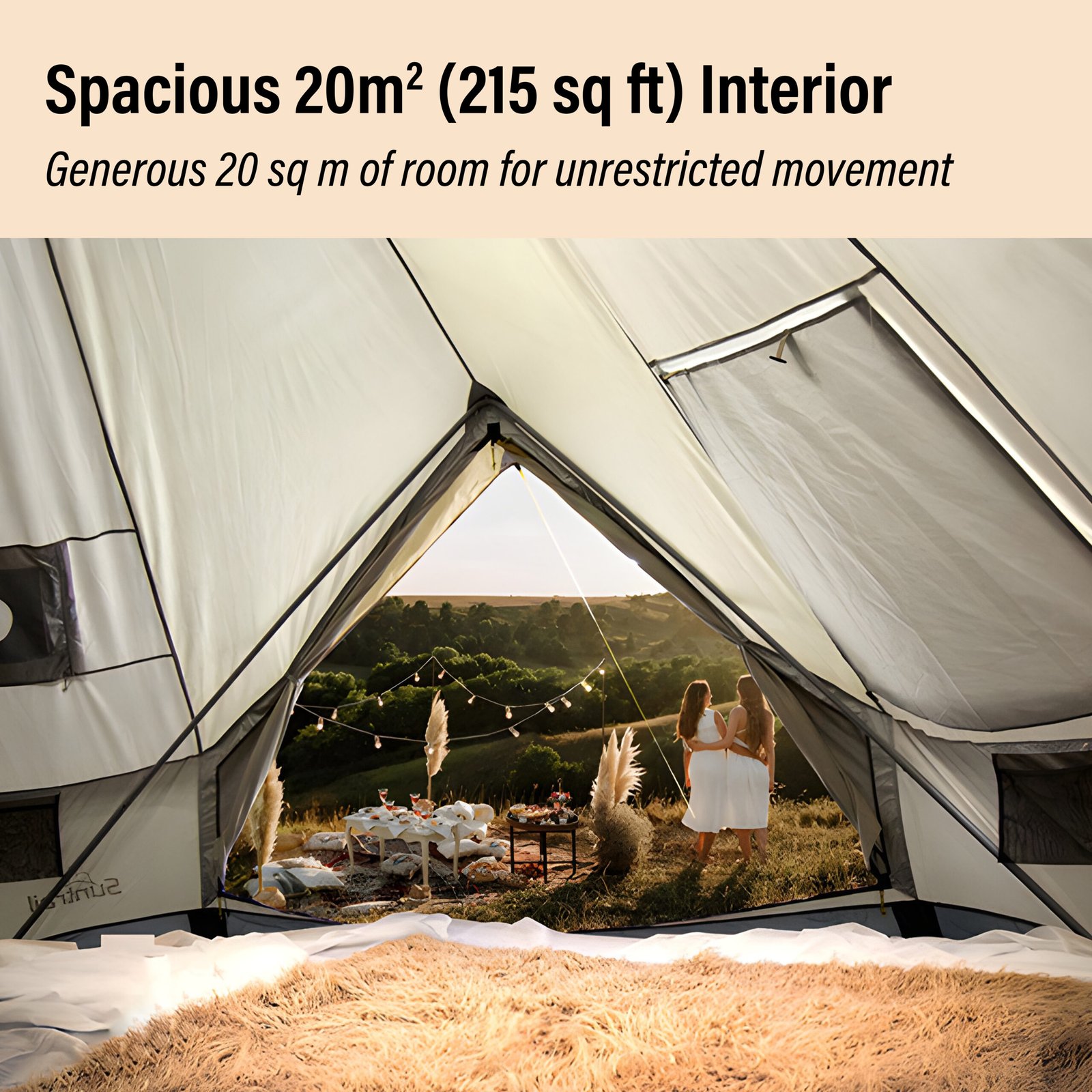 16.4ft diameter ger tent with skylight