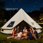 TGpao Canvas Tent with Stove Jack, 10-20 Person Yurt Tents for Camping, Large Bell Tent Waterproof 3000MM (4M/5M Options)