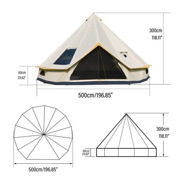 8-12 person Mongolian ger tent with chimney