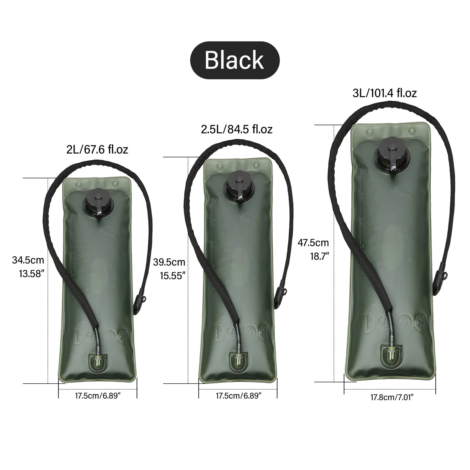 lightweight hiking water bag with drinking tube