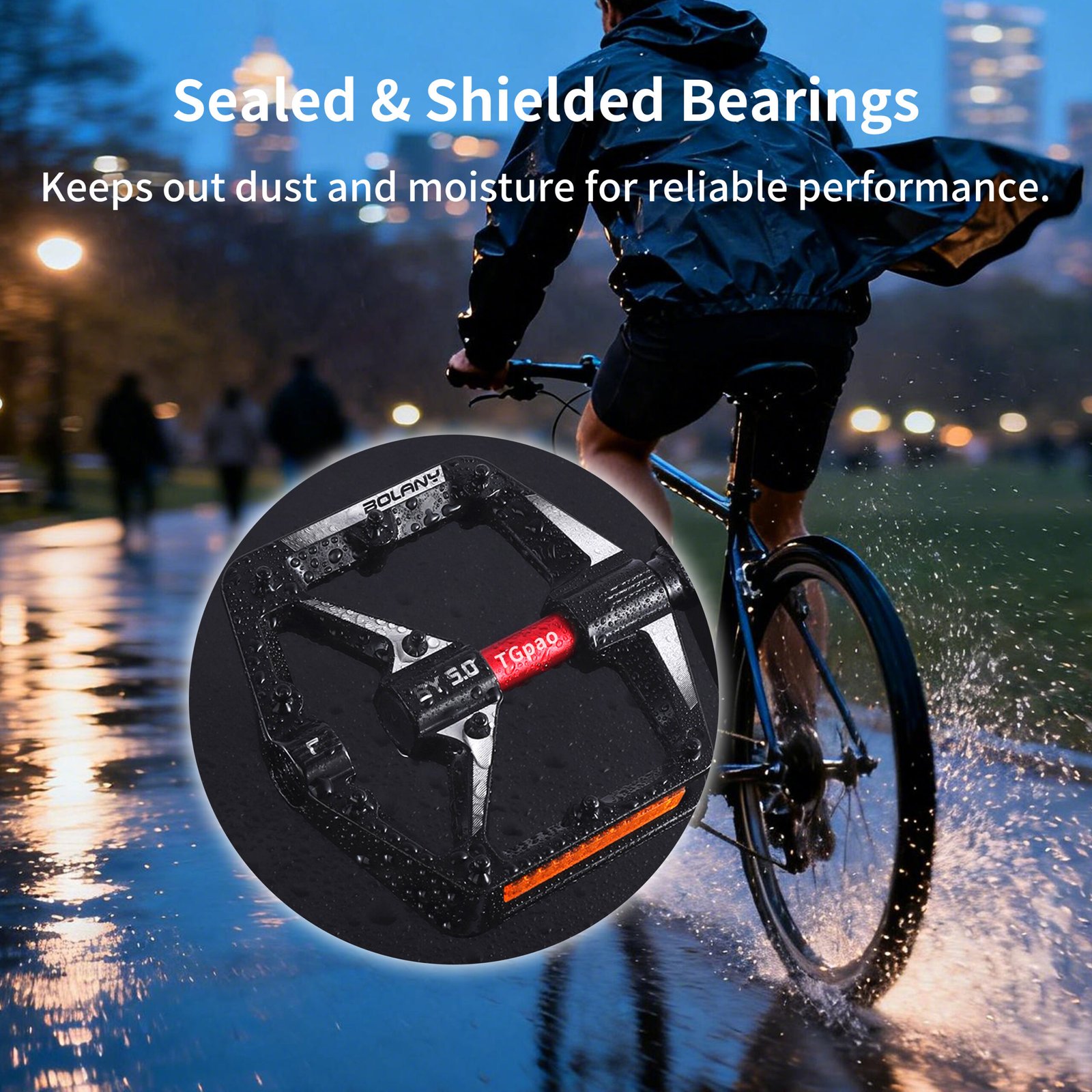 【Lightweight & Effortless Riding】 Made from aluminum alloy, the pair weighs only 380g. The lightweight design reduces overall bike weight, making your ride more effortless and agile.