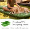 Durable 50D spring polyester fabric with high-quality TPU coating, highlighting material strength and abrasion resistance.