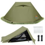 TGpao Portable Trekking Pole Tent for Camping, 2 Person Backpacking Shelter
