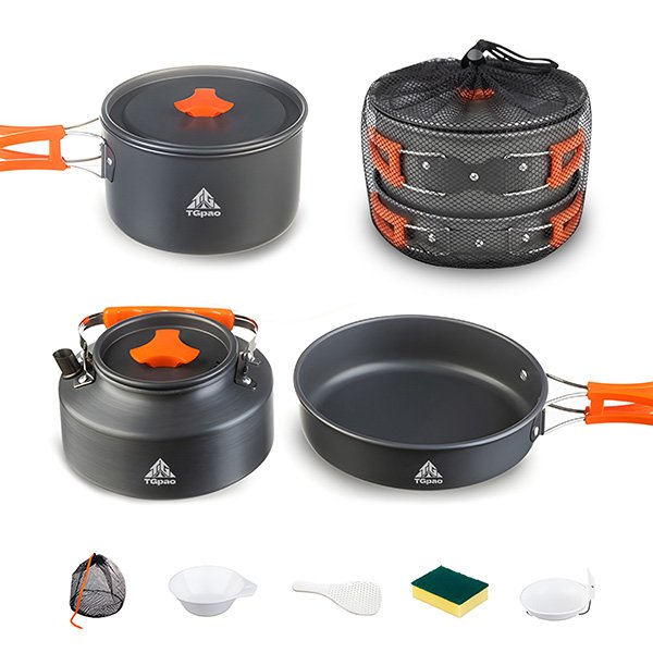 camping pots and pans set